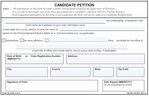A blank state-issued Candidate Petition Form